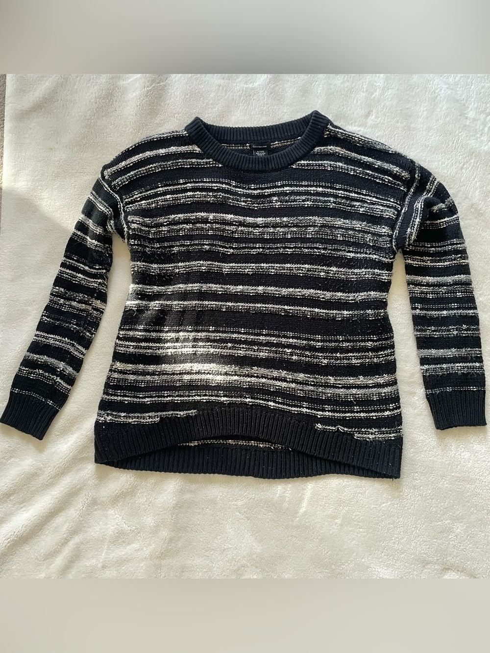 Calvin Klein Jeans Textured Striped Sweater size XL
